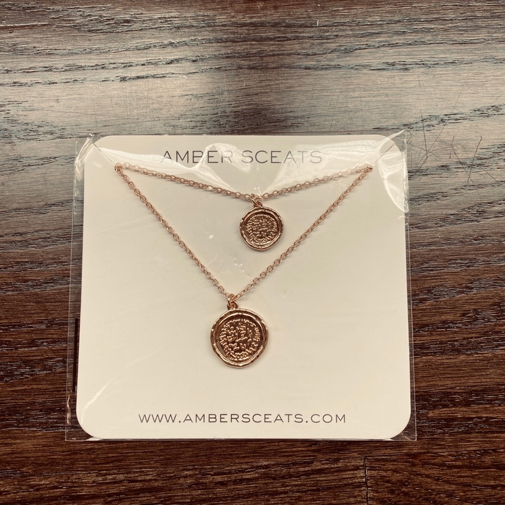 Amber Sceats double coin necklace NWT